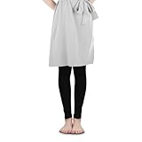 [Daily Compass] レギンス UVカット シルキー ソフト スパッツ タイツ 130デニール 9～10分丈 スリム レディース 部屋着 アンダーウェア (JP, アルファベット, L, 10分丈, ブラック)