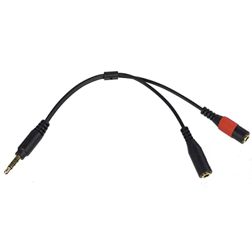 Alzo Smartphone Kopfhörer Mikrofon Breakout Splitter Y Kordel, TRRS Stecker an Twin TRS Buchse für Audio-Überwachung bei Videoaufnahmen Cover
