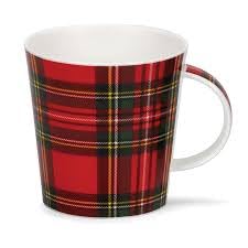 Royal Stewart Tartan Fine China Mug, Classic Red Scottish Plaid Coffee Cup, 350ml Capacity, Ceramic with Glazed Finish, Gift Box