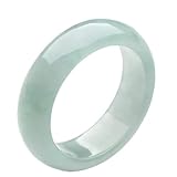DNTENG Anillo de jade natural de grado A, anillos de jade birmano para mujeres y hombres, joyería de jadeíta tipo A, anillo de compromiso (tamaño del anillo: 4-12), US SIZE 4, Piedra, Calcedonia
