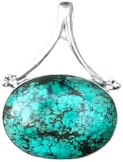 Natural Turquoise Pendant, Oval Shape Pendant, 925 Sterling Silver Plated, Healing Crystal Pendant, Unisex pendant, Statement Necklace, Handmade Gemstone Jewelry, Unisex Pendant, Blue Turquoise ~ Gemstone Jewelry, Best Gifts Forever, Best Christmas Gifts
