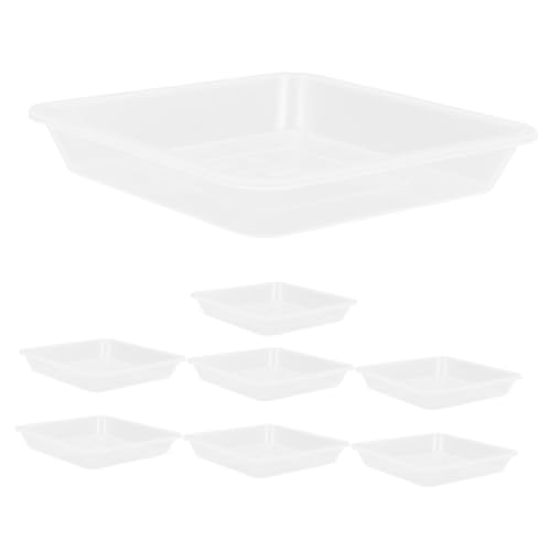 TIDTALEO 8個 厚底設計正方形プランター受け皿 床や家具を水漏れから守る厚みある底面 多様な鉢に対応可能な多用途プラントトレイ 屋内外の