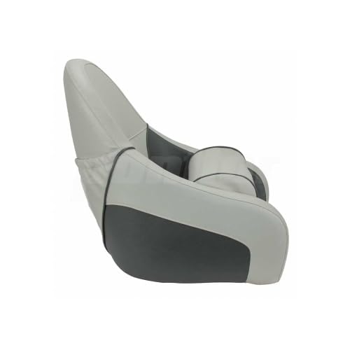 Bootssitz/Bootsstuhl/Steuerstuhl "WESER", FlipUp-Funktion, Motorboot Yacht Boot Farbe hellgrau dunkelgrau