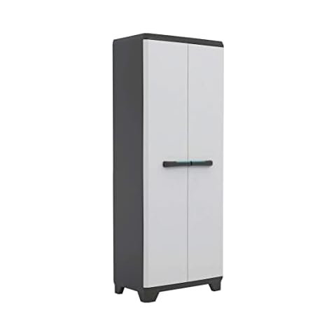 Kis 9726000 0616 02 “Linear Utility” Plastic Cupboard, Light Grey/Black Cover