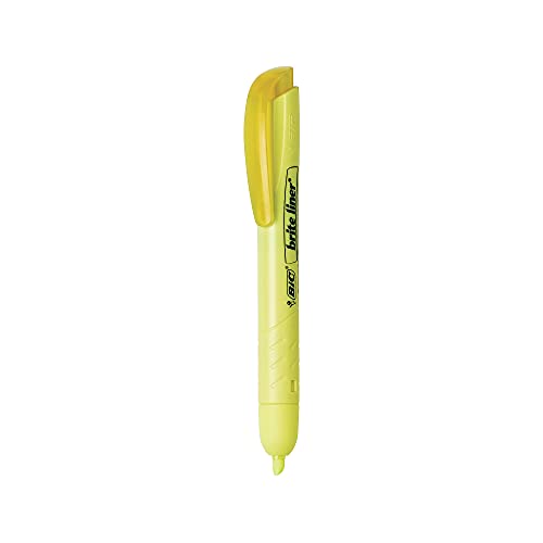 Bic Brite Liner Retractable Highlighter, Chisel Tip, Yellow, 5-Count #TOP2