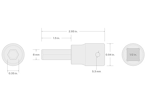 Image of TEKTON 1 /2 Inch Drive x 8 mm Hex Impact Bit Socket | SIB23208