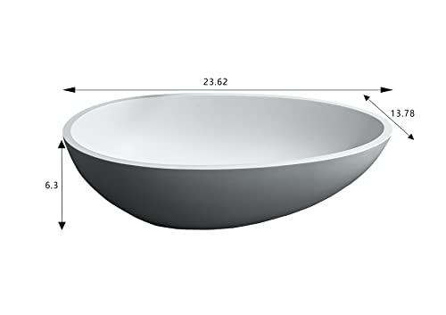 Bathroom Vessel Sink 23.6"X13.8" Square Vessel Sink Modern Porcelain Above Counter White Bathroom Sink Bowl Ceramic Basin #TOP1