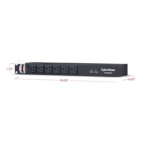 Image of CyberPower CPS1615RMS Surge Protector | 125V /15A, 1800 Joules, 16 Outlets, 6ft Power Cord, 1U Rackmount, UL Listed