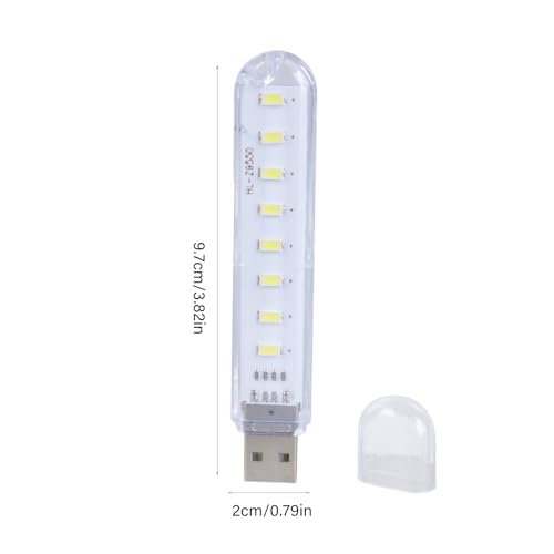 Lámpara de escritorio LED USB con 8 luces blancas brillantes para camping, dormitorio, pesca, dormitorio, lectura, computadora, coche, adaptador de carga USB - imagen 7