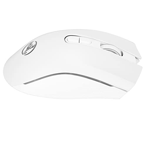 BOLORAMO Souris de Bureau, 800-4800DPI RVB rétro-éclairé 2.4G Design Ergonomique sans Fil 30IPS 4800FPS Souris de Jeu pour Les Voyages (Blanc)