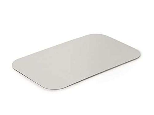 Aluschalen Grill eckig mit Deckel ohne Deckel Grillschale Aluminium Schale Tropfschale Menüschalen Einwegschale Fettauffangschale 650ml 22x13cm, Wunsch:Nur Deckel, Stück:100 Stück Cover