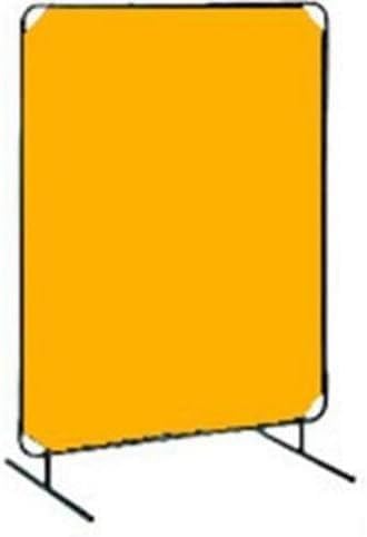 X 6' 1 Panel 14 MIL Yellow Transparent Flame Retardant Vinyl Welding Screen With Frame
