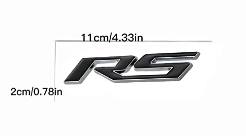 Image of 2X RS Emblem 3D Metal Badge Car Trunk Emblem Badge Tailgate Sticker Decals (Black Silver)