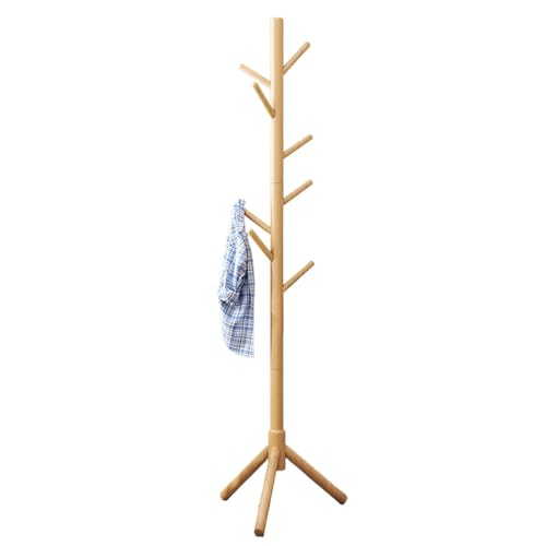 Perchero De Madera - Perchero | Perchero De Pie En Forma De Árbol Con 8 Ganchos | Organizador De Perchas Para Sombreros Que Ahorra Espacio, Estante De Madera Para Ropa Exterior, Bolsos, Ropa, Paraguas