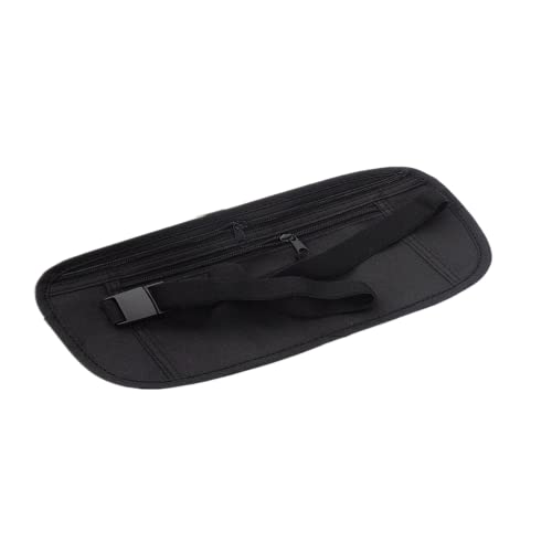 Travel Money Belt Hidden Wallet Passport Money Waist Belt Bag Slim Secret Security Travel Bag Chest Pack (Black)
