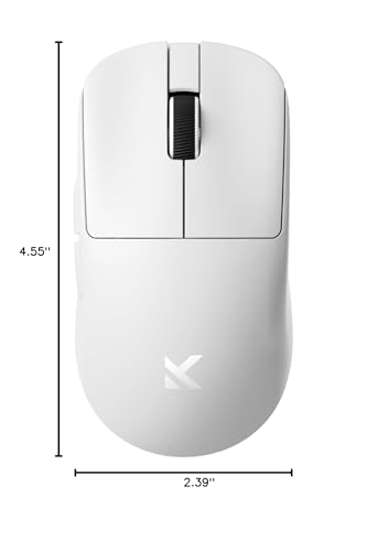 Image of MCHOSE L7 Pro Wireless Gaming Mouse, PAW3395 26K Sensor, Wireless /Wired Dual 8K Polling, 39g Ultra-Light Weight, 2.4GHz RF /BT /Wired Tri-Mode Connection (Pro-PAW3395 26K Sensor, White)