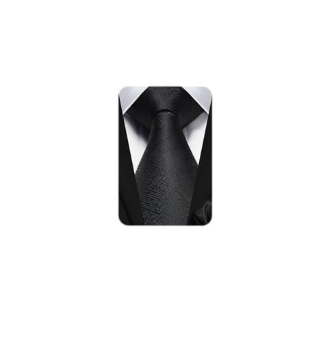 HISDERN Ties for Men Solid Houndstooth Neckties Handkerchief Formal Business Tie & Pocket Square Set Wedding Party