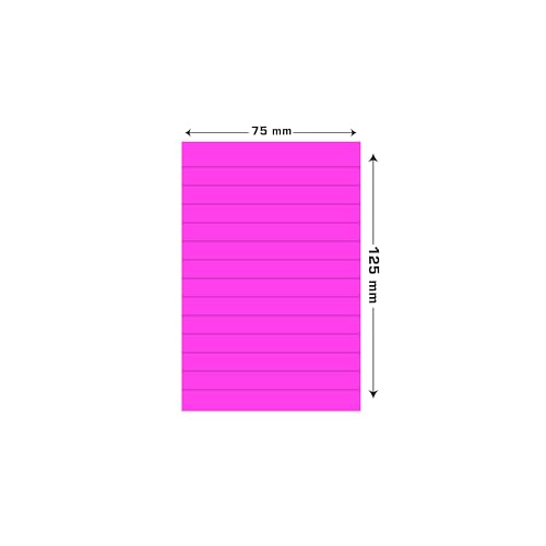 Image of Cubic Prompt Neon Sticky Notes - Pink | Pack of 1 | 10cm x 15cm (4 inchx6 inch), 100 Sheets - Ruled Self-Adhesive Note Pad for Office, School & Daily Planning