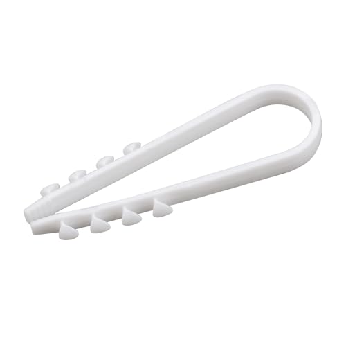 100 Stück Steckschlaufe Schlaufendübel,3-13 mm Dübel-Klemme für Rundkabel,Nicht-magnetisch Steckschlaufe Stecklaschen, Feuerfest und Flammhemmend, Glatte Oberfläche, Hochwertiges Nylon(weiß)