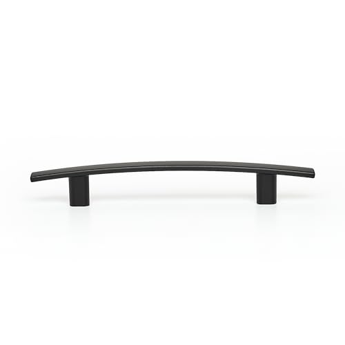 Image of Ravinte 5 Pack Cabinet Handles Matte Black Cabinet Pulls Kitchen Cabinet Handles,Curved Drawer Pulls in 6-1 /4 Inch Length with 4 Inch Hole Center Arch Kitchen Cabinet Hardware