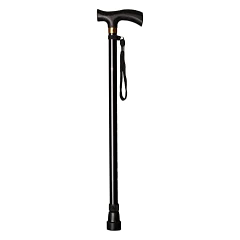 Ausziehbare Aluminiumknauf, Farbe Schwarz, verstellbar 74 - 95 cm, weiche Handhabung Cover
