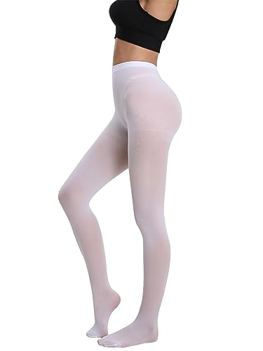 Image of SOUTHRO 80 Denier Opaque Tights for Women, High Waist Nylon Pantyhose | Soft Footed Nylon-Spandex, Tummy Control Waistband, Run-Resistant Reinforced Toe; for Office, Dress, Ballet & Winter