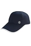 Unisex Sports Cap - UPF 50 Sun Protective - Reflective Logo - Lenny (Large/X-Large- Navy/White)