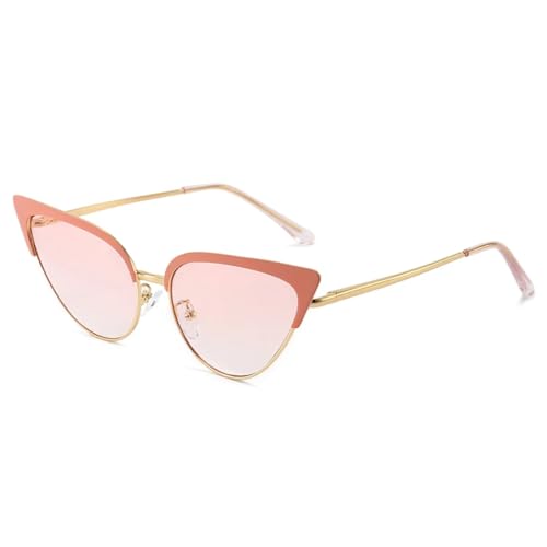 Lunettes de soleil œil de chat métal petite monture tendance look rétro chic