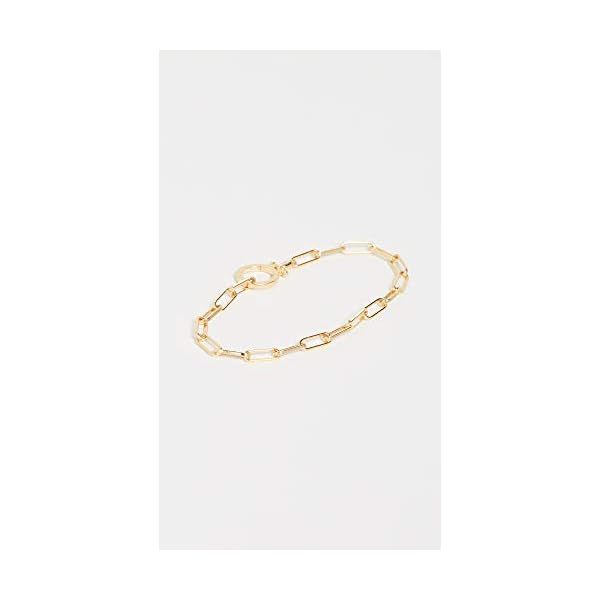 gorjana Women's Parker Paperclip Link Chain Bracelet, 18k Gold Plated, Signature Clasp