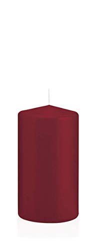 INNA-Glas Bougie cylindrique Maeva, Bordeaux, 13cm, Ø7cm, 52h - Made in Germany - Bougie Votive Cover