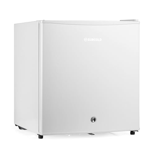Subcold Eco50 Mini Fridge White | Table-Top Model | Counter-Top Fridge | Solid Door with Chiller Box | Lock & Key | Energy Efficient (45L, White)