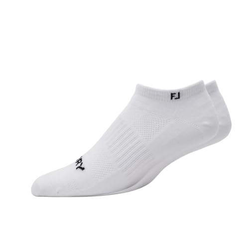 FootJoy Women's ProDry Lightweight Low Cut Socks, White, Fits Shoe Size 6-9