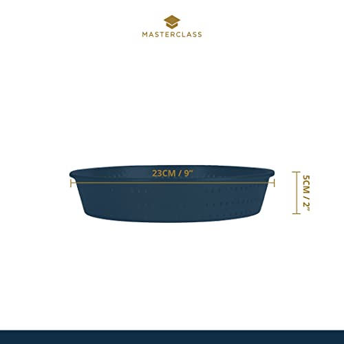 MasterClass KCMCCB15 Crusty Bake 23 cm Deep Perforated Pie Dish with PFOA Non Stick, Robust 1 mm Carbon Steel, 9 Inch Round Tin, Grey