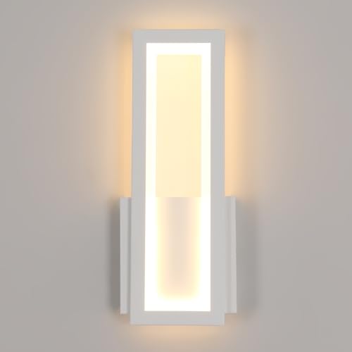 Osairous Wandleuchte LED Innen Modern, 16W 2000LM Wandlampe Acryl LED, Weiß Flur Wandbeleuchtung Warmweiß 3000K für Schlafzimmer Korridor Wohnzimmer Treppe, 32CM