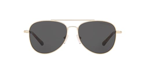 Michael Kors MK1045 San Diego Sunglasses, Light Gold/Dark Grey Solid, 56 mm