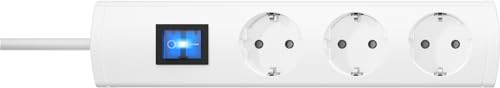 Kopp UNOversal&reg; Plus 3-Fach Steckdosenleiste 1,4m mit Schalter & gro&szlig;em Abstand I Mehrfach-Steckdose anschraubbar mit Ber&uuml;hrungsschutz I Mehrfachstecker Innenbereich I Wei&szlig; &ndash; 232502006