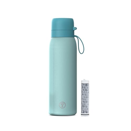 Tappwater BottlePro Adventure - Botella agua 750ml. Botella termica con filtro, filtra el 99.99% de los patógenos. Purificador de agua no potable. Botella reutilizable de acero inoxidable libre de BPA