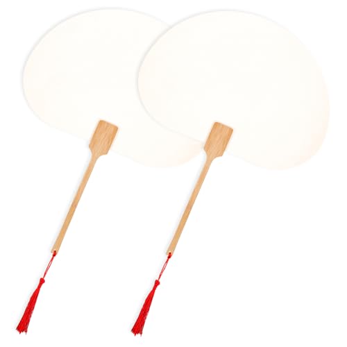 HEALSOPTHY 2 Piezas de Papel para Pintar DIY Ventiladores Decorativos para Suministros Manualidades para Decoración y Cosplay