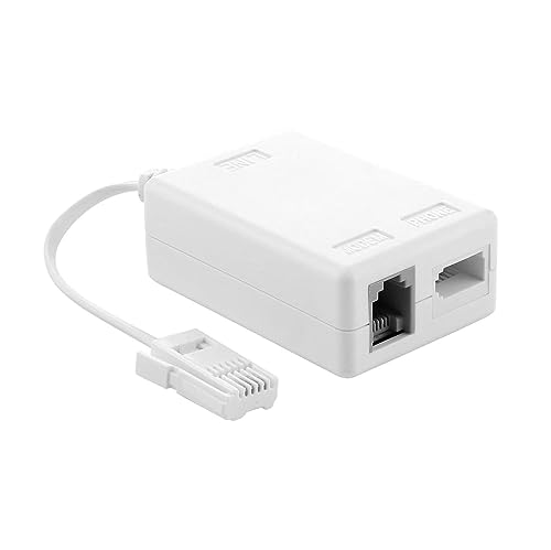 Micro filtre ADSL avec câble et adaptateur de connexion RJ11 – Prise BT, prise BT, prise ADSL pour modems haut débit – BT/Talk Talk/Sky...