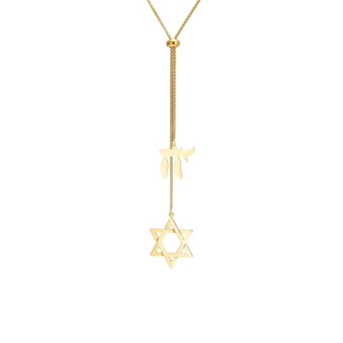 Étoile de David collier amulette judaïque aux finitions géométriques