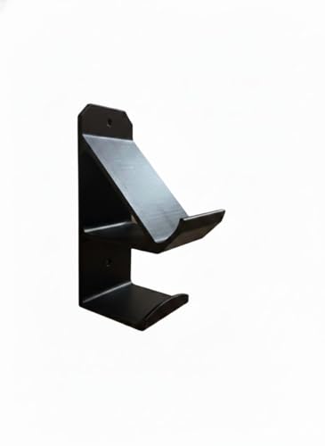 Image of Wall Mount Controller & Headset Holder (Black), Gaming Organizer with 3M Adhesive, No Drill Wall Mounted Stand for PS5 /PS4 /Xbox Controllers & Headphones (16 cm)