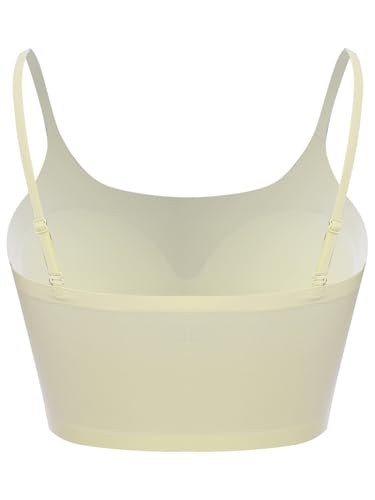 Jugaoge Kids Girls Training Bra Adjustable Straps Sport Seamless Bra with Pads Solid Camisole Vest Crop Tops4