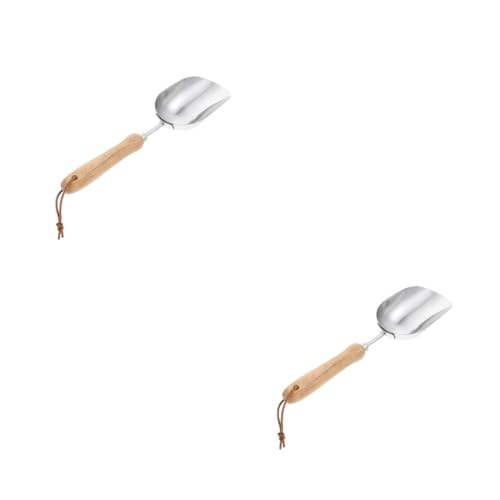 Milisten 2 Piezas Pala de Jardinería Pequeña Inoxidable para Plantas y Flores Herramienta de Mano Ergonómica y Portátil para de Vegetales