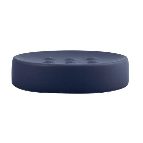 Spirella Porte-Savon décoratif Aspect Pierre pour Salle de Bain - Dimensions : 11 x 11 x 3 cm - Vert foncé Mat