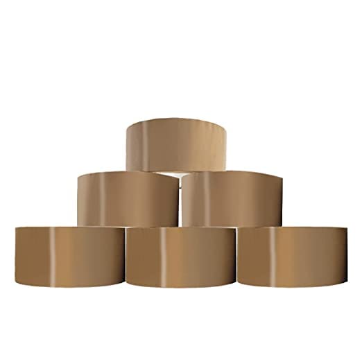 BARGAIN FACTORY Packaging Tape, Heavy-Duty Parcel Tape for Packing, All Purpose Strong Adhesive Tape, Secure Sticky Seal for Boxes, Pack of 6 48MM x 66M (Brown)