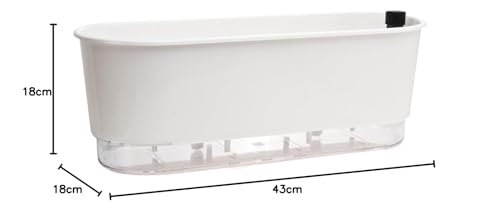 Vaso Auto Irrigável 5 Litros Jardineira Grande Branco Autoirrigável 40cm - Vaso Raiz