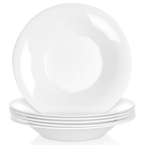 Vilde Tiefe Essteller aus Glas Weiß 21.5 cm, 400 ml 6 Stk. | Teller,...
