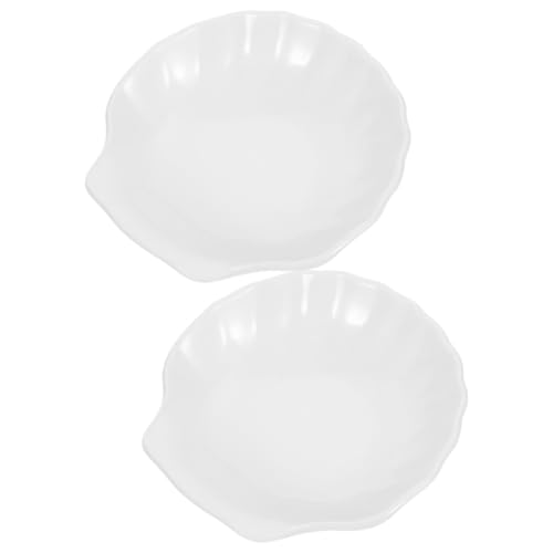 Healeved Forma de Concha Soporte para Jabón, 2 Piezas Jaboneras de Plástico Blanco con Base Antideslizante para Baño y Cuarto de Invitados