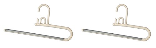 スラックスストップバー連結ハンガー リレーストップバー 「ベストライン」アイボリー日本製 2本組