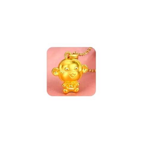 WDIYIEETN Monkey Necklace 18k Gold Filled Cute Lucky Zodiac Monkey Animal Pendant Necklace Cover